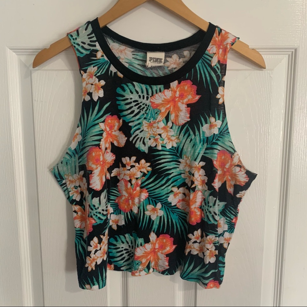 VS PINK Tropical print Crop Top